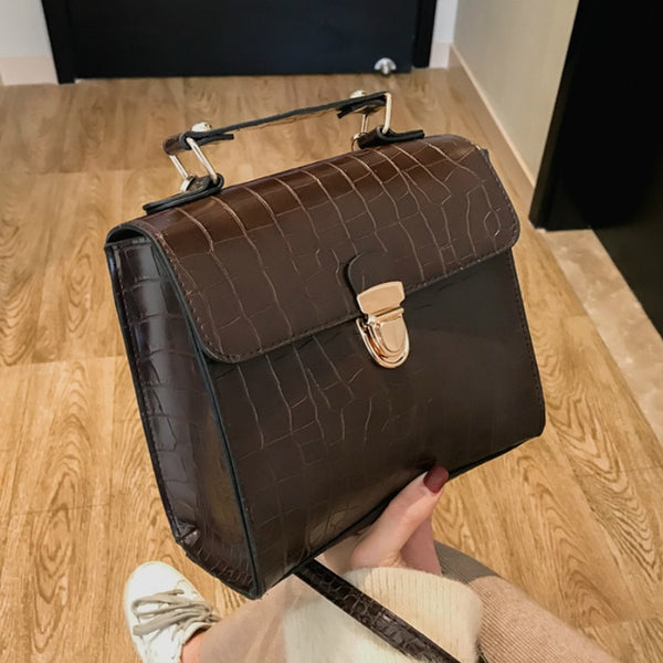 Leather Brown and Gold Bag