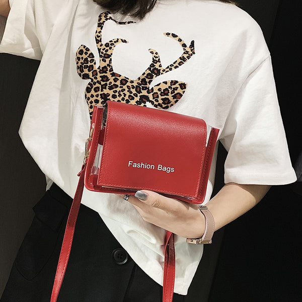 Transparent Red Tagline Bag